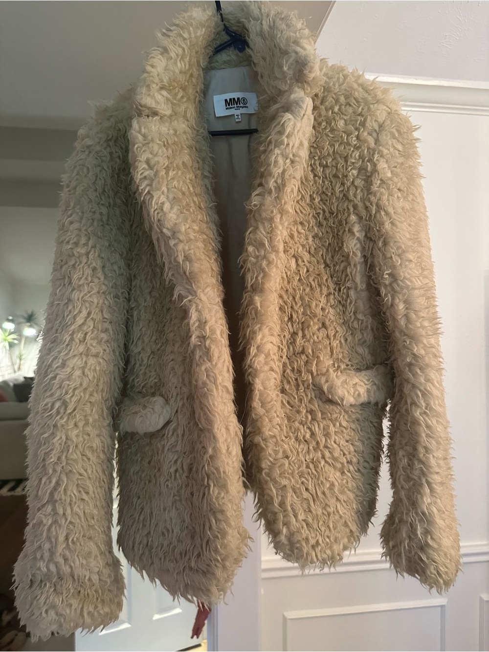 Maison Martin Margiela Cream Faux Shearling Teddy Jacket